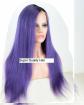 TOP VIRGIN ECHTHAARPerücke LACE Front Wig Purple Lila Schwarz NEU Deutschland